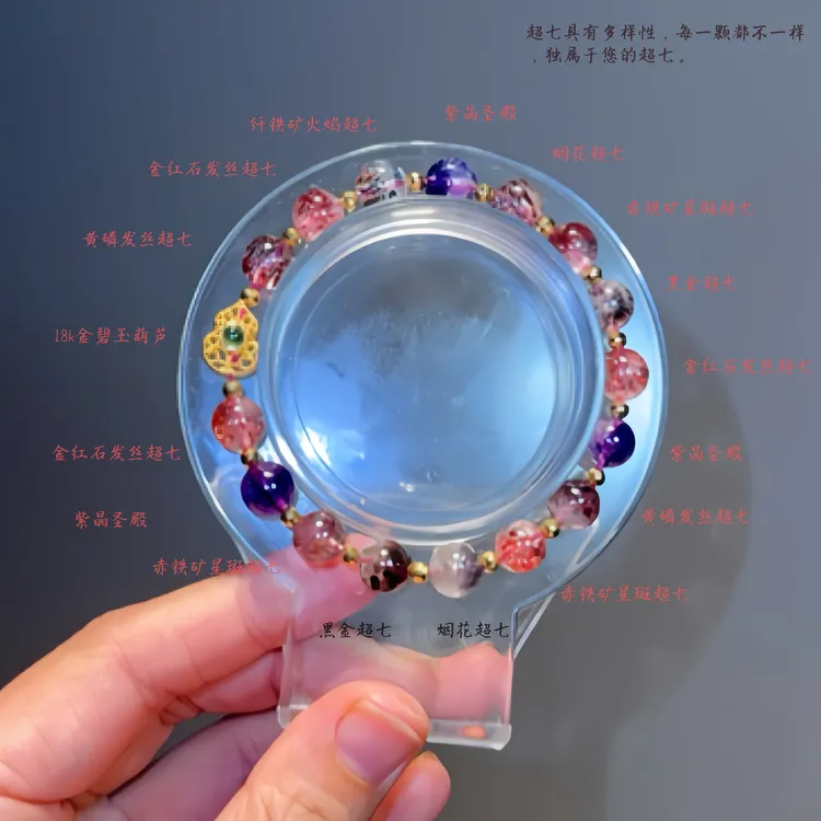 【九天玄女】七矿共生18K金超七水晶·水晶的尽头是超七【多样性发一】