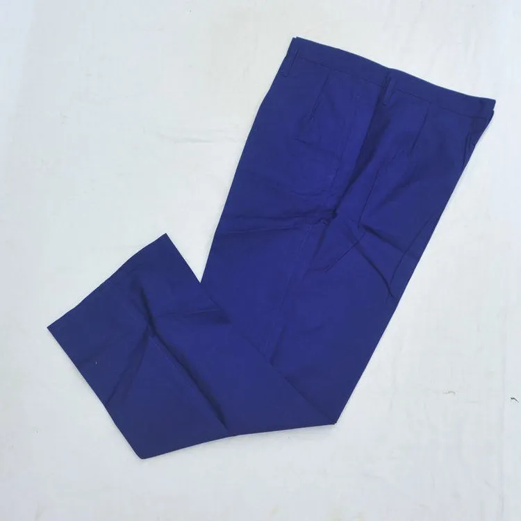 库存老货蓝色老式的确良大裆裤加档宽松单裤舒适休闲裤