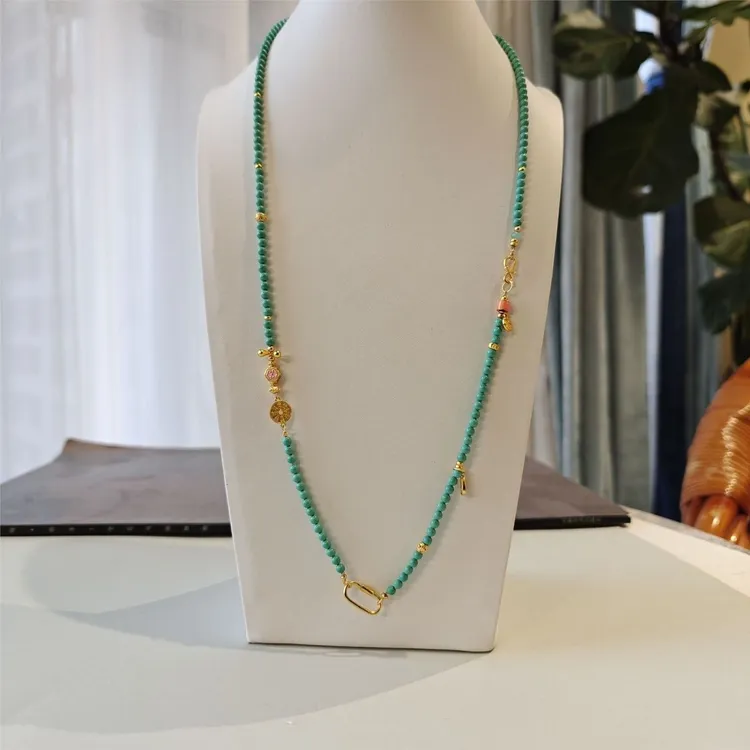 铜合金项链 万能链贝珠项链女吊坠挂绳配链氛围感锁骨链链子送妈