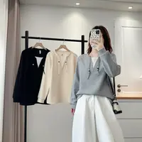 大码女装110-200斤秋季新款慵懒拼接卫衣连帽休闲上衣2565