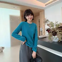 秋冬简约纯色圆领加厚磨毛德绒保暖长袖T恤打底衫