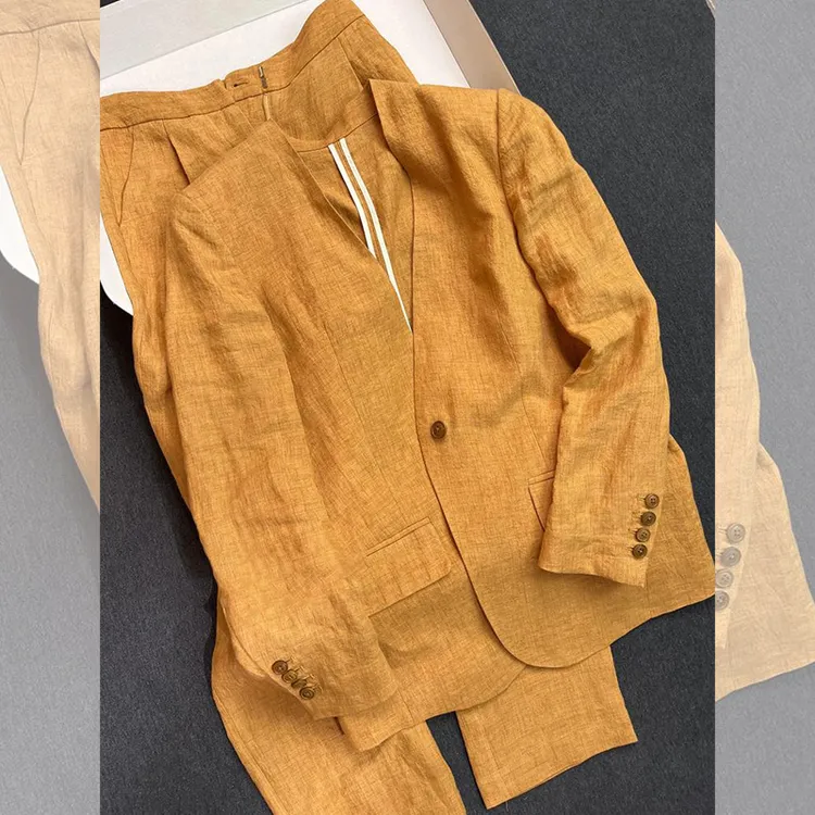 300斤加大码秋季穿搭松弛感气质休闲运动套装男女款v领西服外套潮