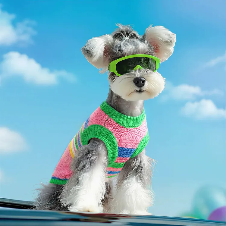 宠物衣服秋冬狗狗彩色针织毛衣中小型犬雪纳瑞比熊约克夏猫咪服装