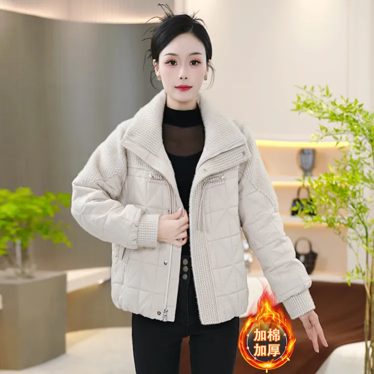 翻领纯色气质保暖时尚加厚棉服新款宽松2025年冬季SJYH3930