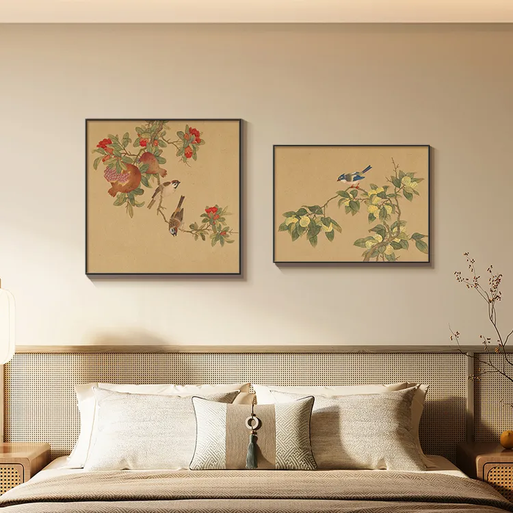 新中式宋氏美学喜上眉梢挂画客厅沙发背景墙装饰画书房卧室床头画