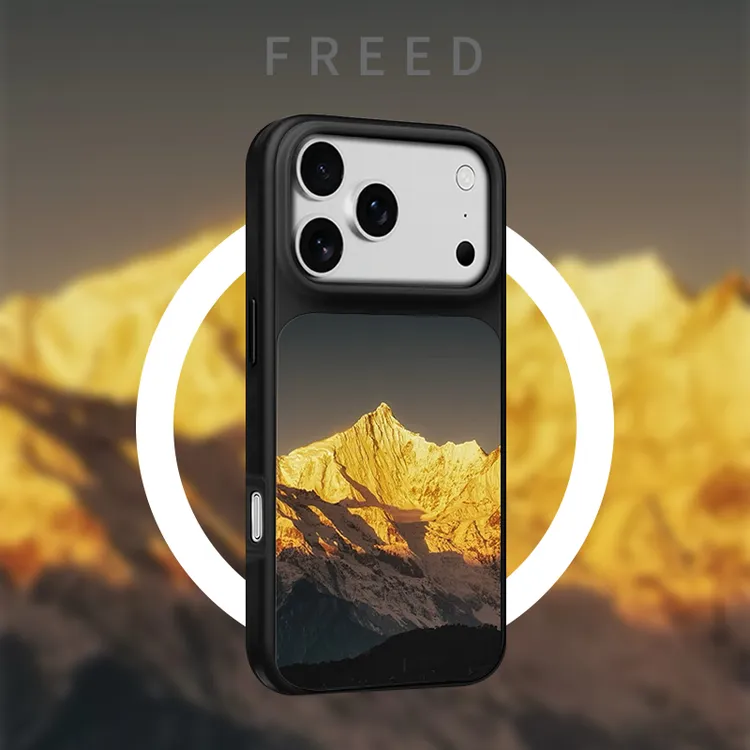FREED銮金雪峰适用于苹果17promax风景16/15磨砂磁吸14手机壳13