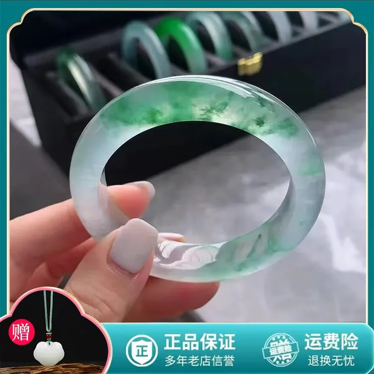 正品爆款时尚冰透飘花正圈高档精美女款手镯