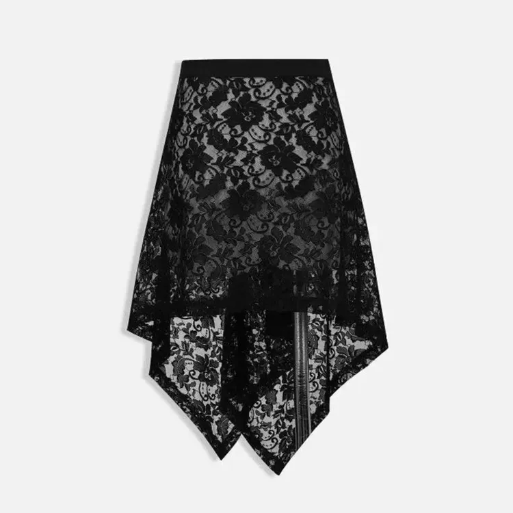 时尚复古设计显瘦蕾丝半身裙屁帘夏季新款不规则2025短裙围裙商品图