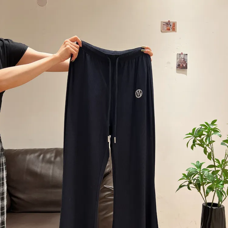 韩系时尚休闲裤女高腰显瘦微喇通勤修身款百搭垂感长裤2025早秋