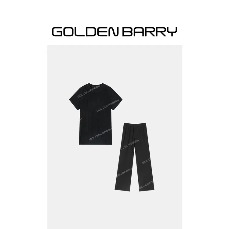 GOLDENBARRY「小空调」垂感醋酸T恤/开叉裤GB060701007/GB060708014