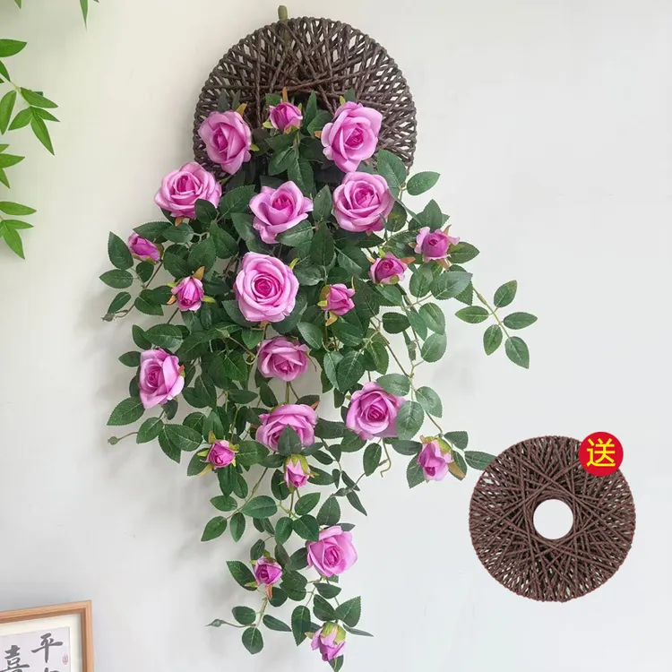 【送飞盘】仿真星雨墙面壁挂装饰花吊兰仿真花客厅室内阳台花假花