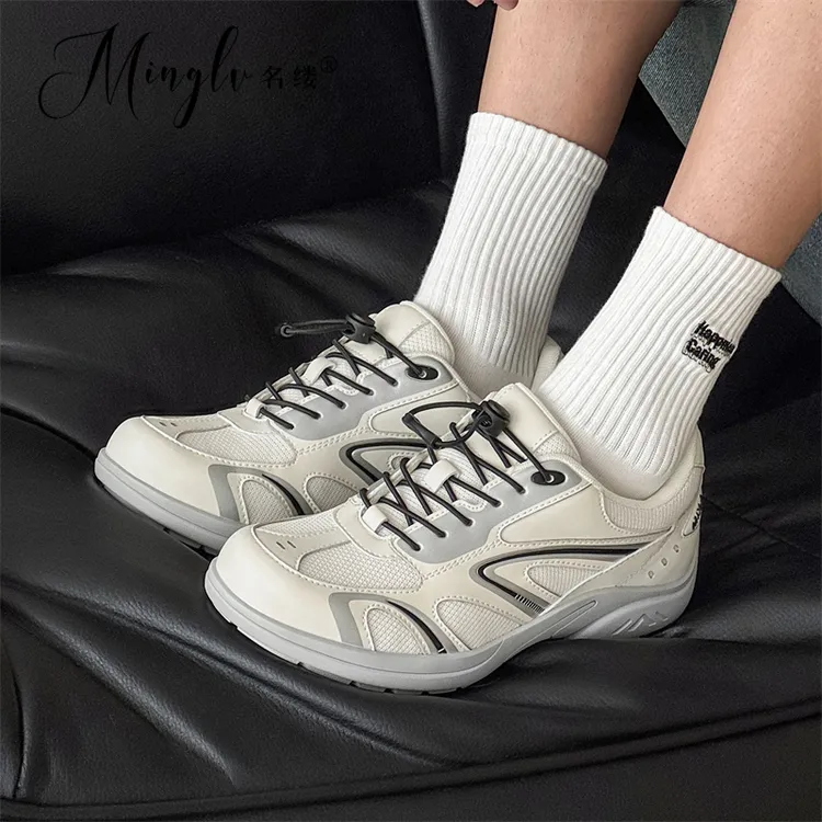 名缕男鞋运动鞋男厚底网面透气户外登山鞋小众运动老爹鞋子德训鞋