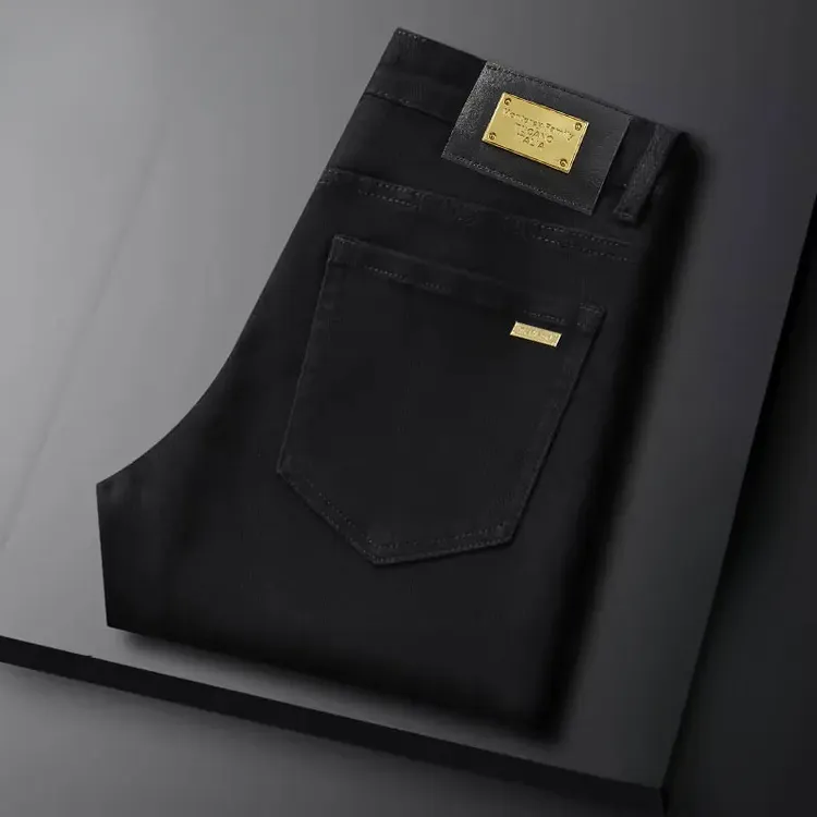 高端轻奢牛仔裤男秋季潮牌新款柔软直筒潮男休闲百搭长裤子潮流
