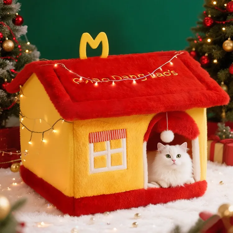 猫窝冬季新型保暖封闭式可拆洗四季通用猫窝狗窝猫床猫屋幼猫窝垫