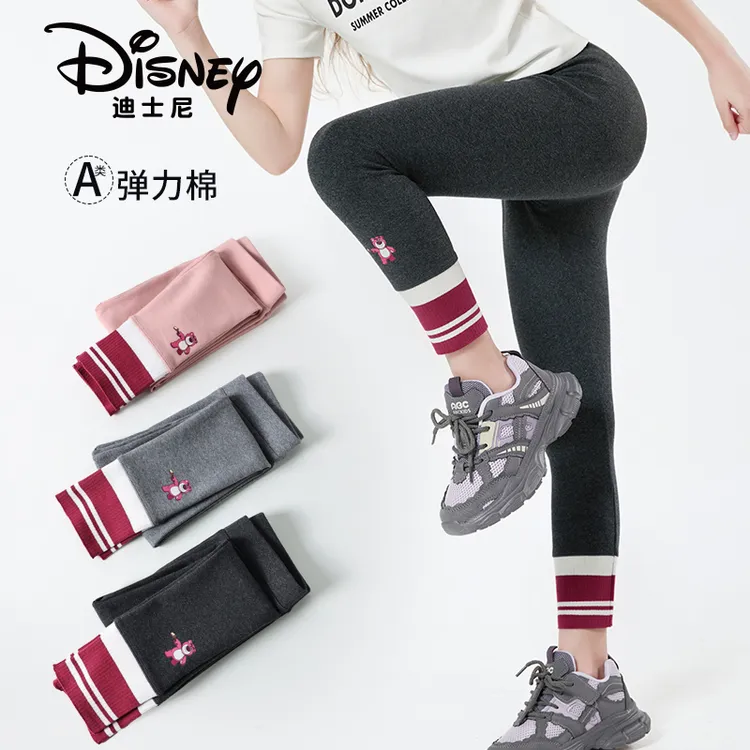 Disney/迪士尼秋季上新草莓熊女童打底裤A类透气纯棉裤子休闲裤