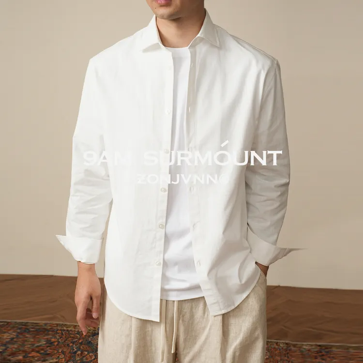 ZONJVNN温莎领衬衫新疆精梳棉高级感长袖休闲抗皱男士百搭秋季