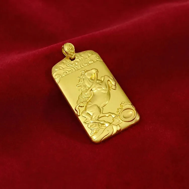 铜合金吊坠 中国风【马上发財】法马上有钱生肖马年吊牌挂件商品图