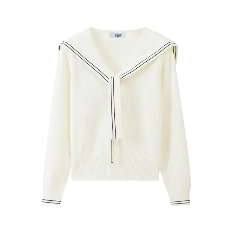 古品丽2025新款学院风海军领针织衫韩系秋冬减龄百搭长袖打底毛衣