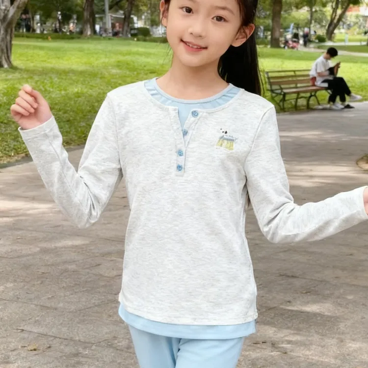 女童秋装2025款衣服儿童假两件套长袖女童外套女2025新款爆款洋气