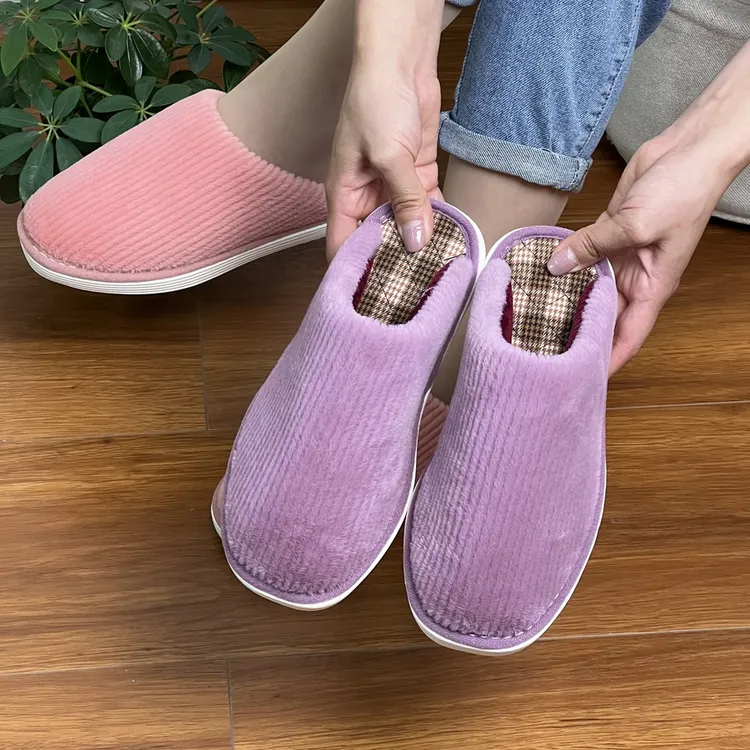 何航冬季【棉拖鞋】简约舒适保暖透气加绒加厚防水防滑手工棉鞋