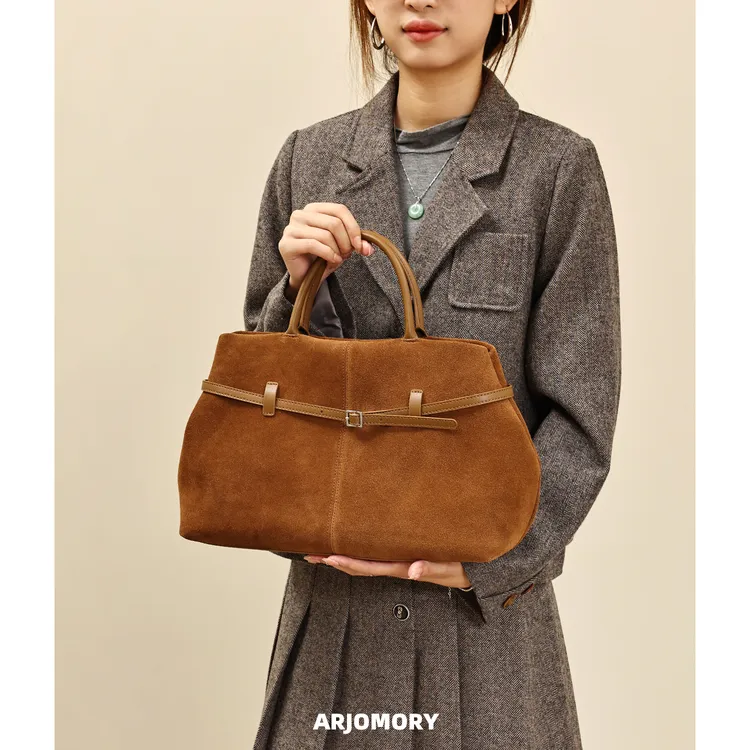 ARJOMORY原创设计复古麂皮绒托特包女2025早秋上新百搭单肩斜挎包