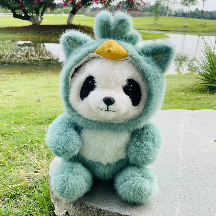 三星堆风格花花熊猫公仔玩偶成都特色文创礼物纪念品摆件