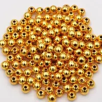 《燕子家》4mm金色圆珠隔珠配饰散珠配件 diy手工材料手链串珠珠子