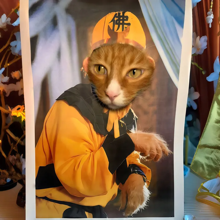 动物园里有什么!西游记小猫咪头套西天取经宠物狗抽象套头图片