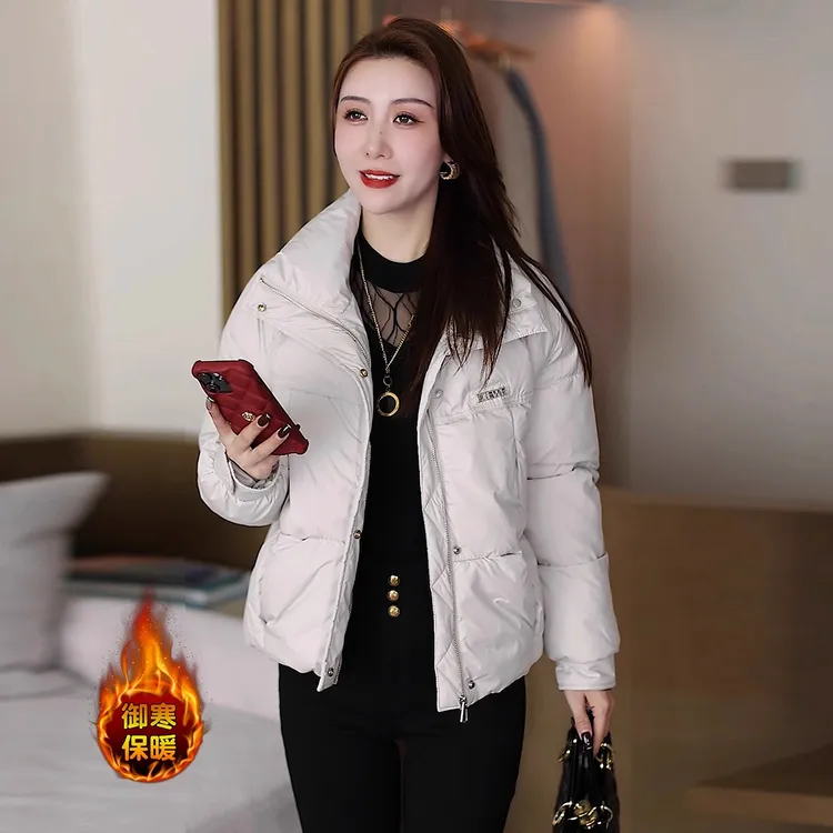 时尚棉服外套女冬季新款洋气显瘦小个子休闲百搭立领加厚保暖棉衣