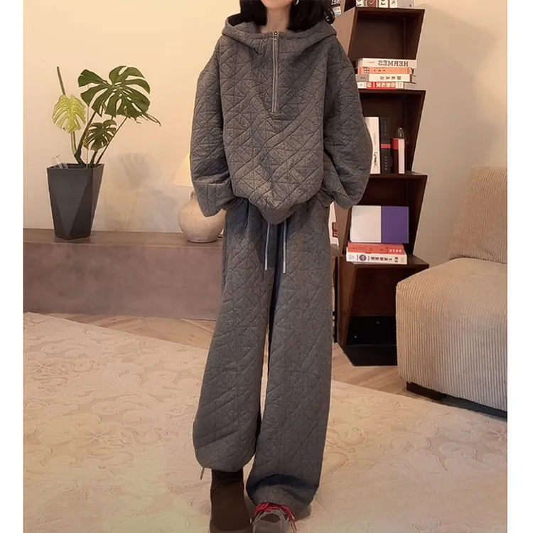 ZUOXIAOQI立方格棉服套装12（衣长63-67/胸围146-158/裤长104-107）