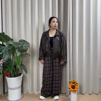 美式复古宽松休闲PU皮衣外套女2025新款立领短款咖色夹克上衣