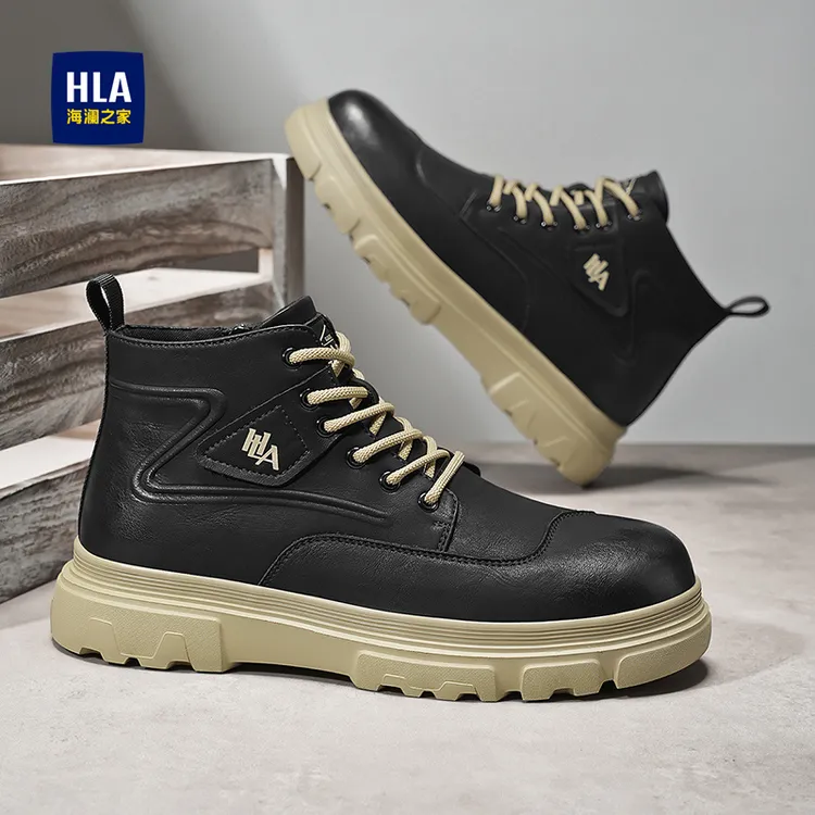 HLA/海澜之家海澜之家马丁靴男款2025冬季新款男士时尚工装靴男鞋