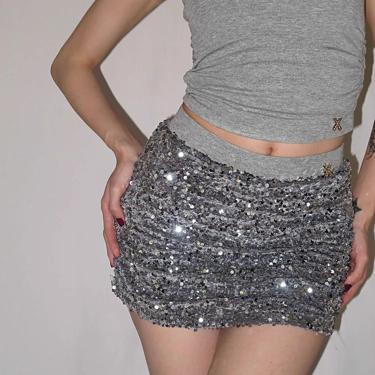 拉丁舞半身裙成人新款舞蹈下装亮片包臀裙专业练功服国标舞裙x54