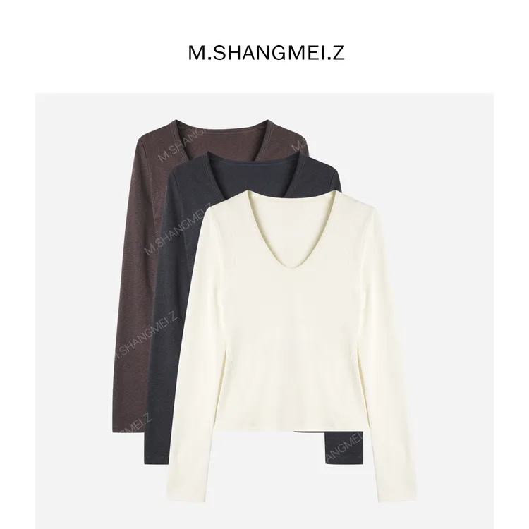 M.SHANGMEI.Z/沐熙美大哥亲肤柔软修身后背露背针织衫X093070