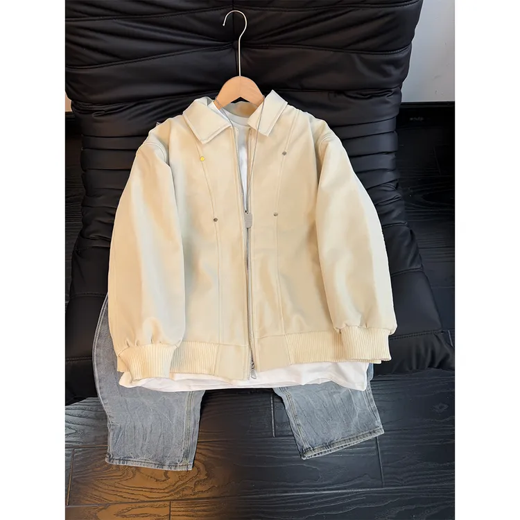 美式复古pu皮衣棉服男冬季加厚高级感外套cleanfit情侣装夹克棉衣