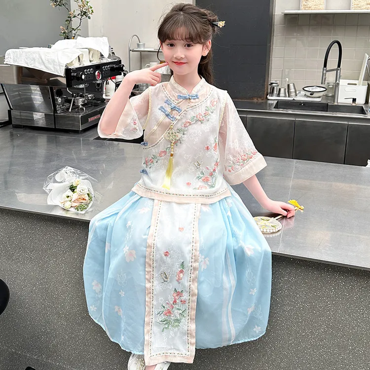 女童汉服2025新款夏装儿童夏季国风中式马面裙套装女孩夏款两件套