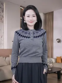 Nuovo Borgo 秋冬新品复古费尔岛提花羊毛衫圆领针织衫打底衫8015