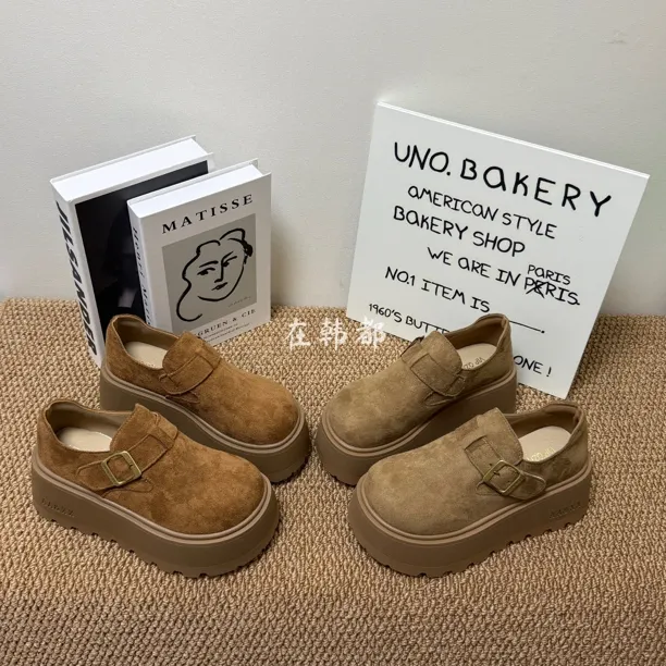 【ZHD】增高6.5cm～2025秋冬新款美拉德百搭休闲时尚乐福勃肯鞋681