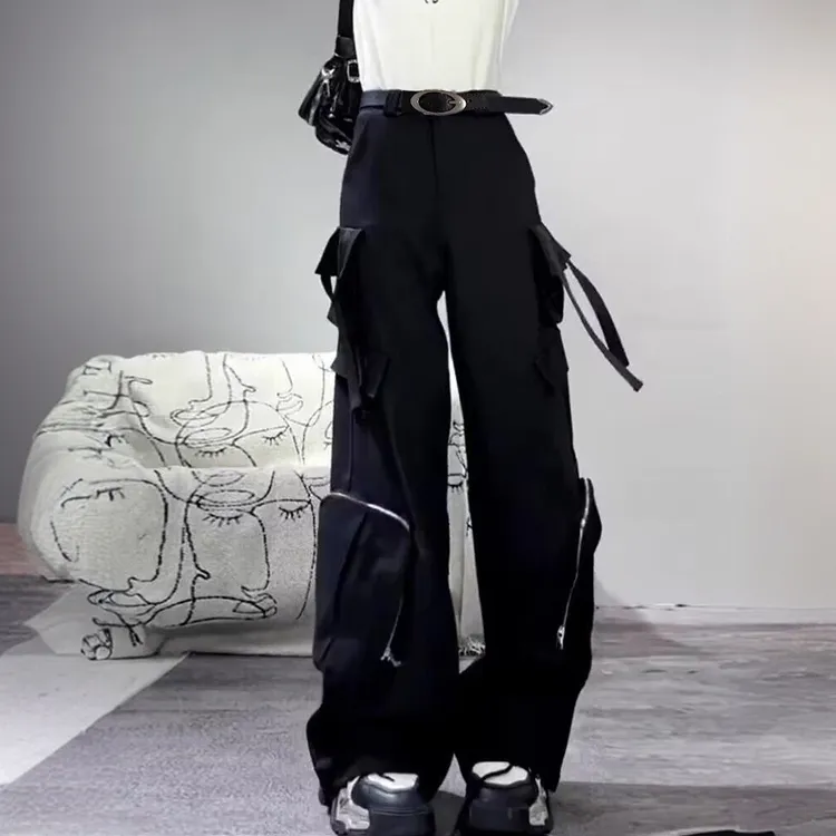 2025春夏新款美式痞帅工装裤男女同款又酷又飒高级感阔腿休闲长裤