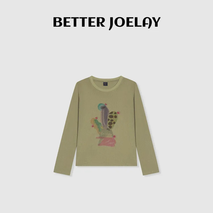 BETTER JOELAY-【仙人掌之花】时尚百搭T恤长袖简约休闲风KH3569