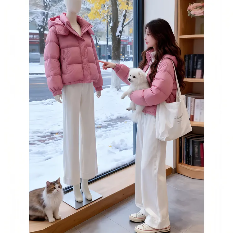 韩系小个子超好看保暖羽绒棉服女冬季新款宽松加厚短款面包服外套