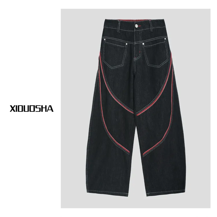 XIDUOSHA/喜朵莎原创设计小众欧货拉链牛仔裤 XDS1520