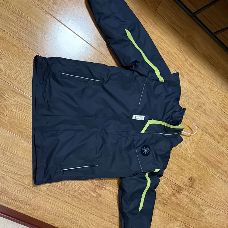 藏蓝色绿条冲锋衣 二中初中科委巷二校同款