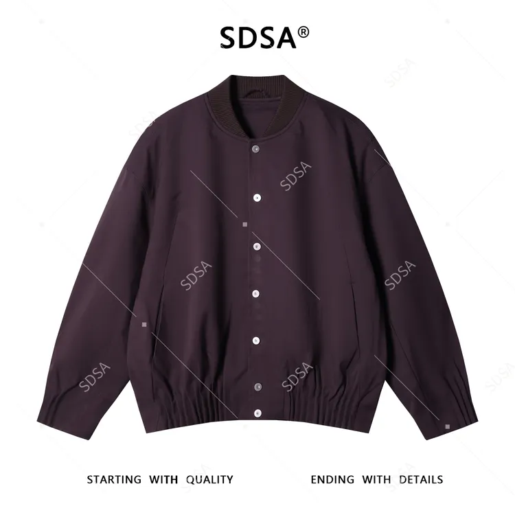 SDSA男士秋冬新款痞帅男装潮牌衬衫褶皱棒球领夹克百搭时尚外套