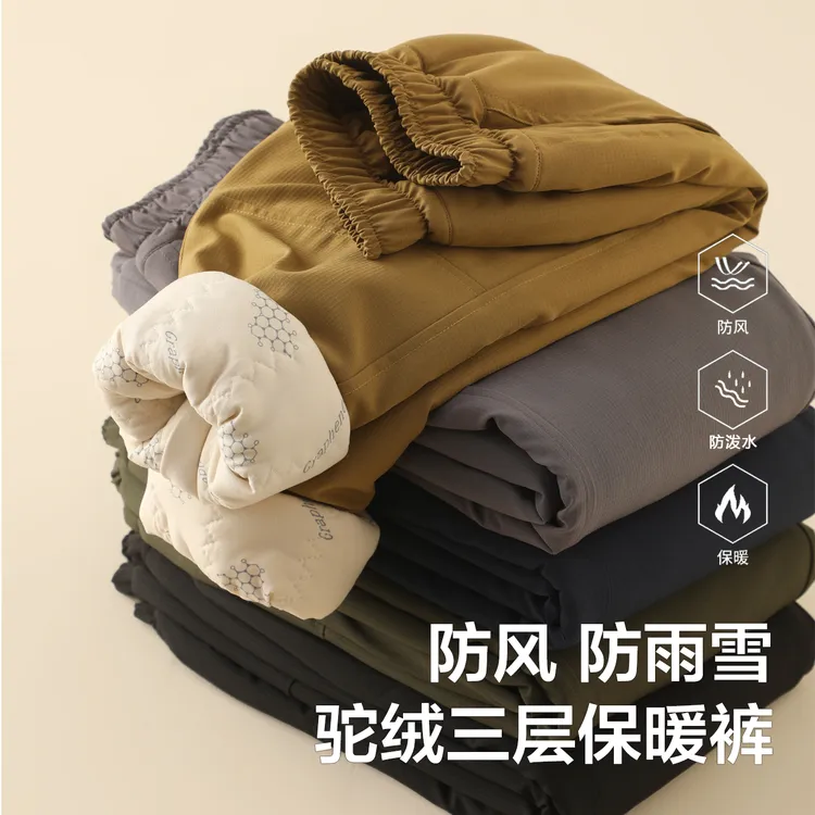 【软黄金保暖裤】儿童秋冬防风防水夹棉保暖裤RT6221