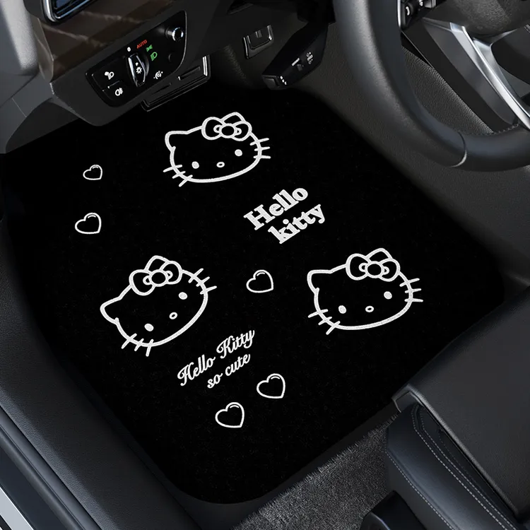 可爱汽车脚垫丝圈耐脏蹭土好打理女士专用地垫主驾驶通用垫子单片