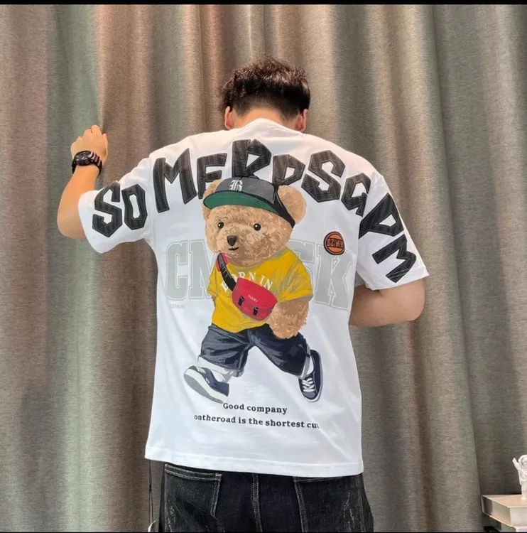  潮牌网红爆款2025新款纯棉印花半袖夏季品质男装短袖男士潮流T恤