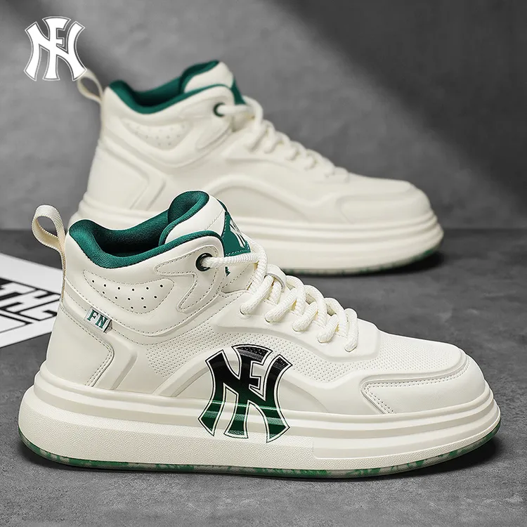 FN高帮鞋男款2025秋新款爆款板鞋面包潮牌高级增高网红时尚休闲鞋