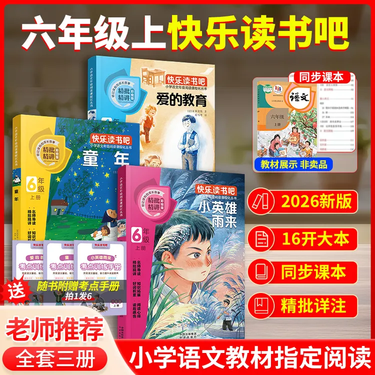 【六年级上册读书吧】爱的教育童年小英雄雨来(全3册)必读书目推荐