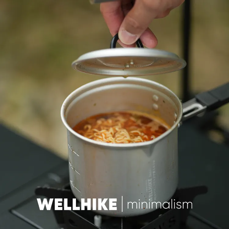 户外BC小奶锅超轻solo单人折叠徒步登山露营锅具炉头套装